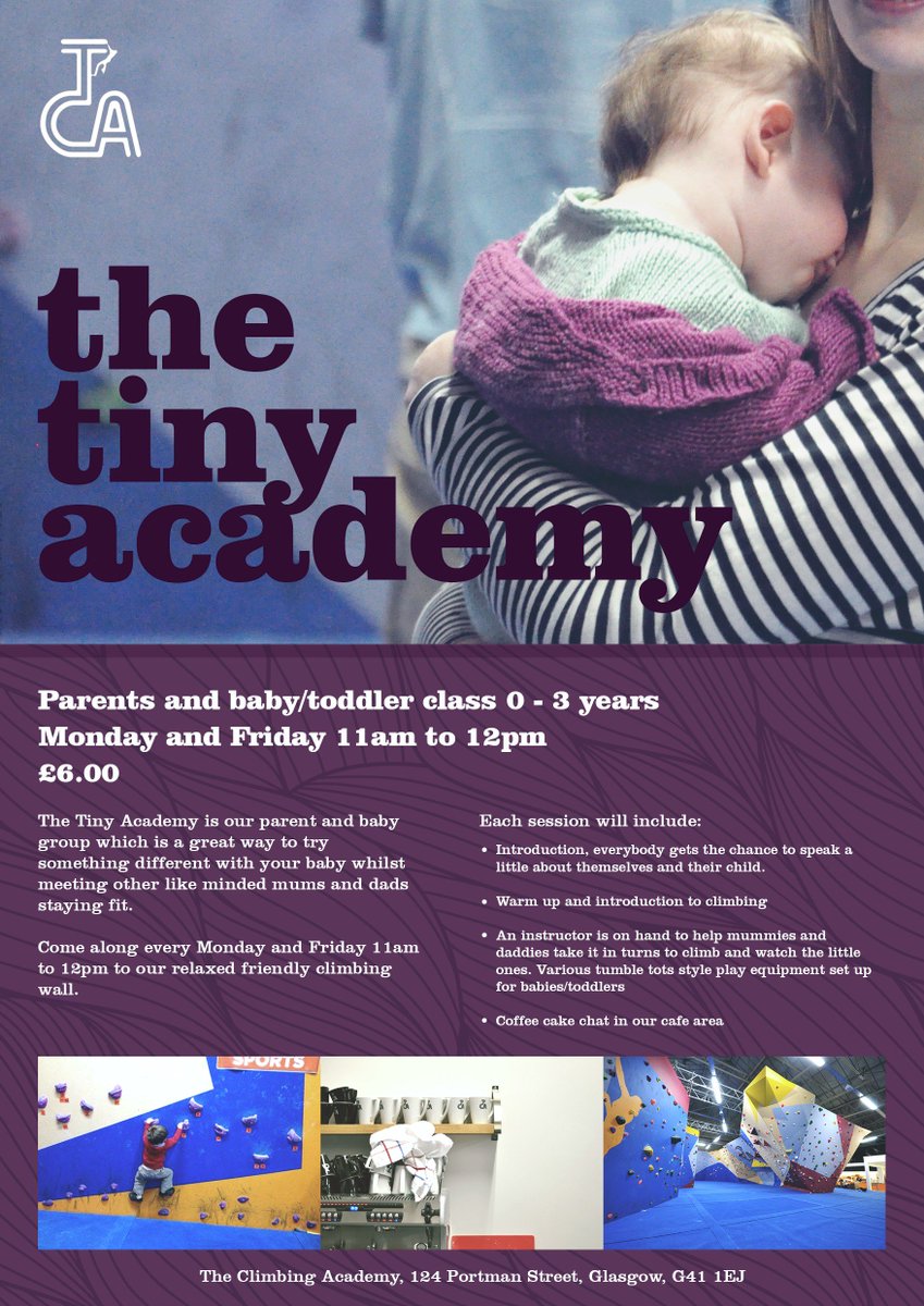 Bring the little one down to the Tiny Academy this Friday - the ideal way for parents to climb with toddlers!