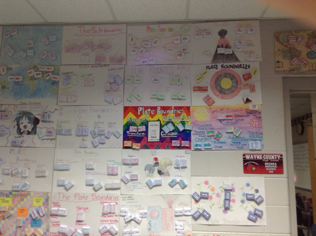 brendahoover17's tweet photo. Students rocking plate boundaries. Creative and unique. #WCHSCards #lovemyjob https://t.co/3YjFiQYC0c