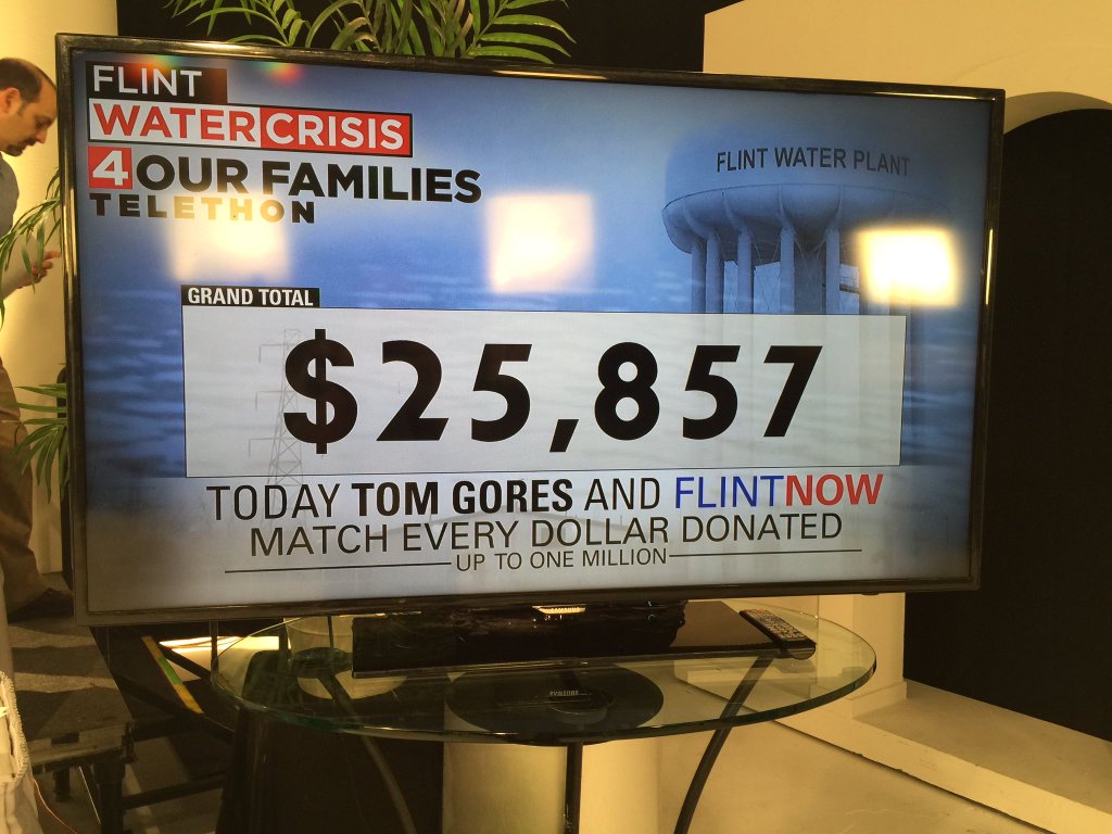 FlintNow's tweet image. $25K raised, $25K matched by @TomGores and @FlintNow via the @Local4News 4 our families telethon. Let&apos;s keep it up!