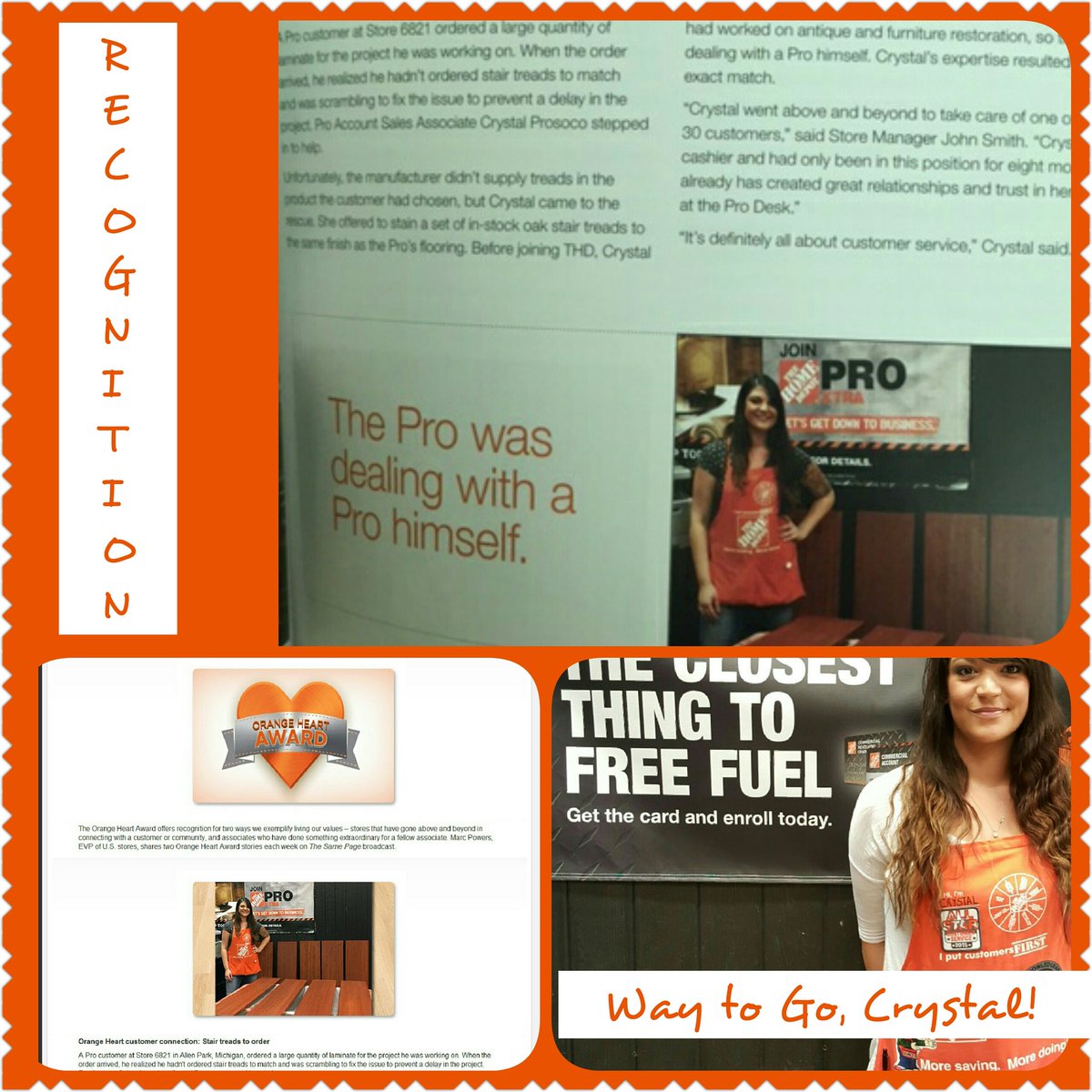 THDAllenPark's tweet image. 6821`s Crystal P.  2015 #Orange heart winner shouted out in Vegas Mgr Meeting @JohnS6821 @paulkassabdm #SMM2016