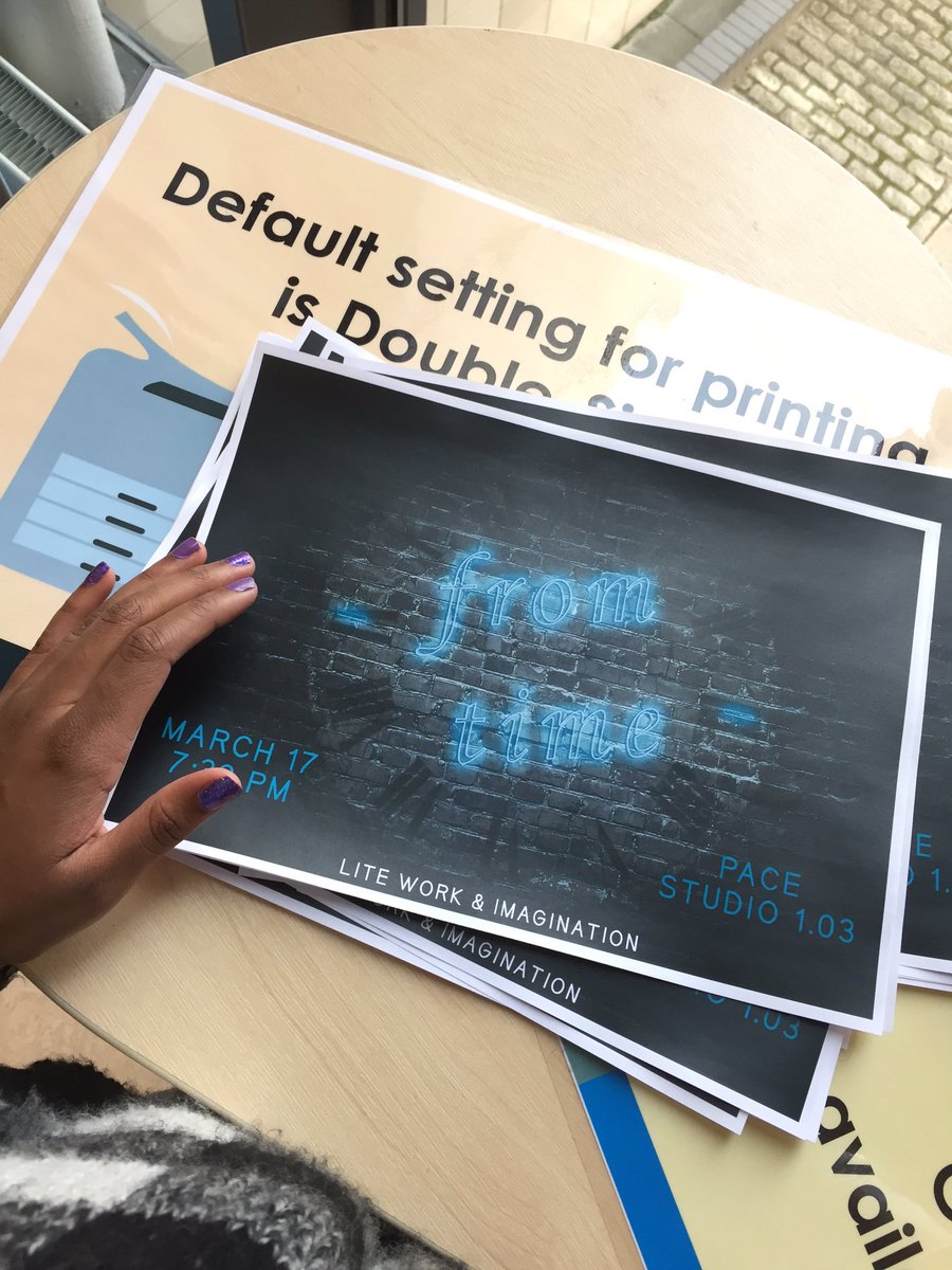LiteWork1's tweet photo. Dear everyone, 
Look our for our posters around PACE 
Only 2 days till #FromTime 
Pace1 @ 19:30 
Free entry https://t.co/FH4DnbNFdT