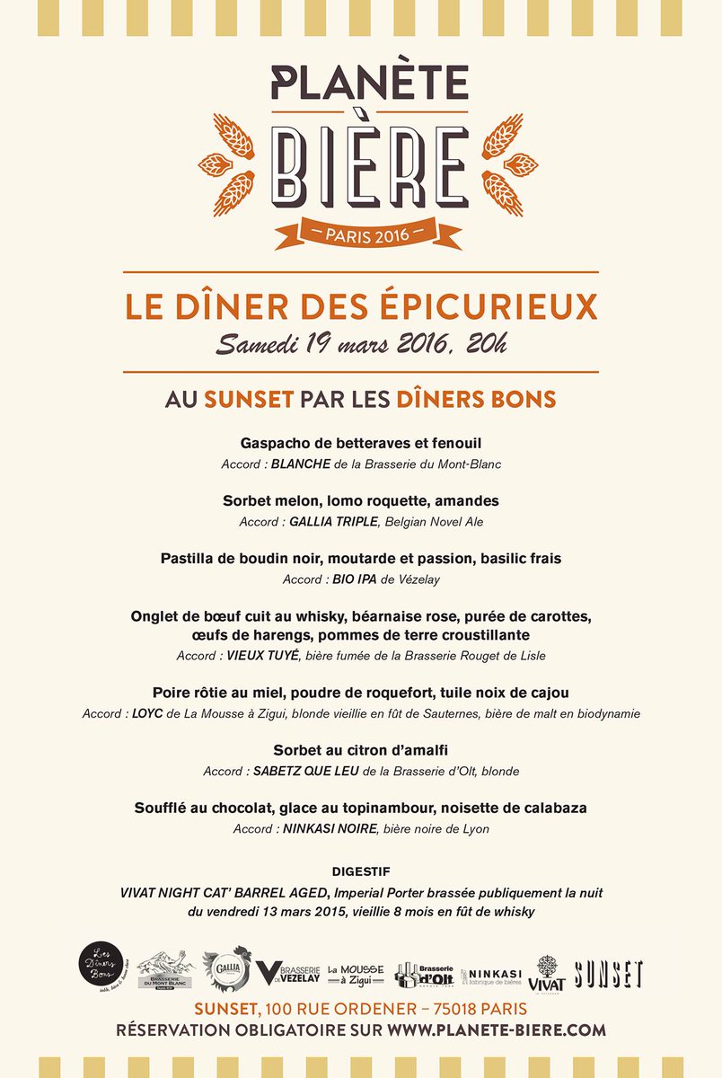 bhc59360's tweet photo. On est au menu gastronomique de @LesDinersBons, en ouverture du salon @Planete_Biere ! https://t.co/3bdOBrcKHh