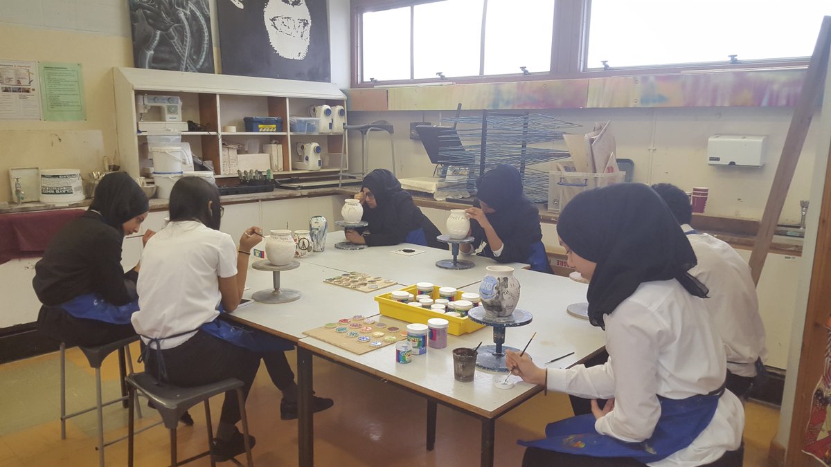 SmallHeathArt's tweet photo. @SmallHeathSch Year 10 have been glazing their autobiographical ceramic vases inspired by the work of @Alan_Measles https://t.co/0ga268x8xT