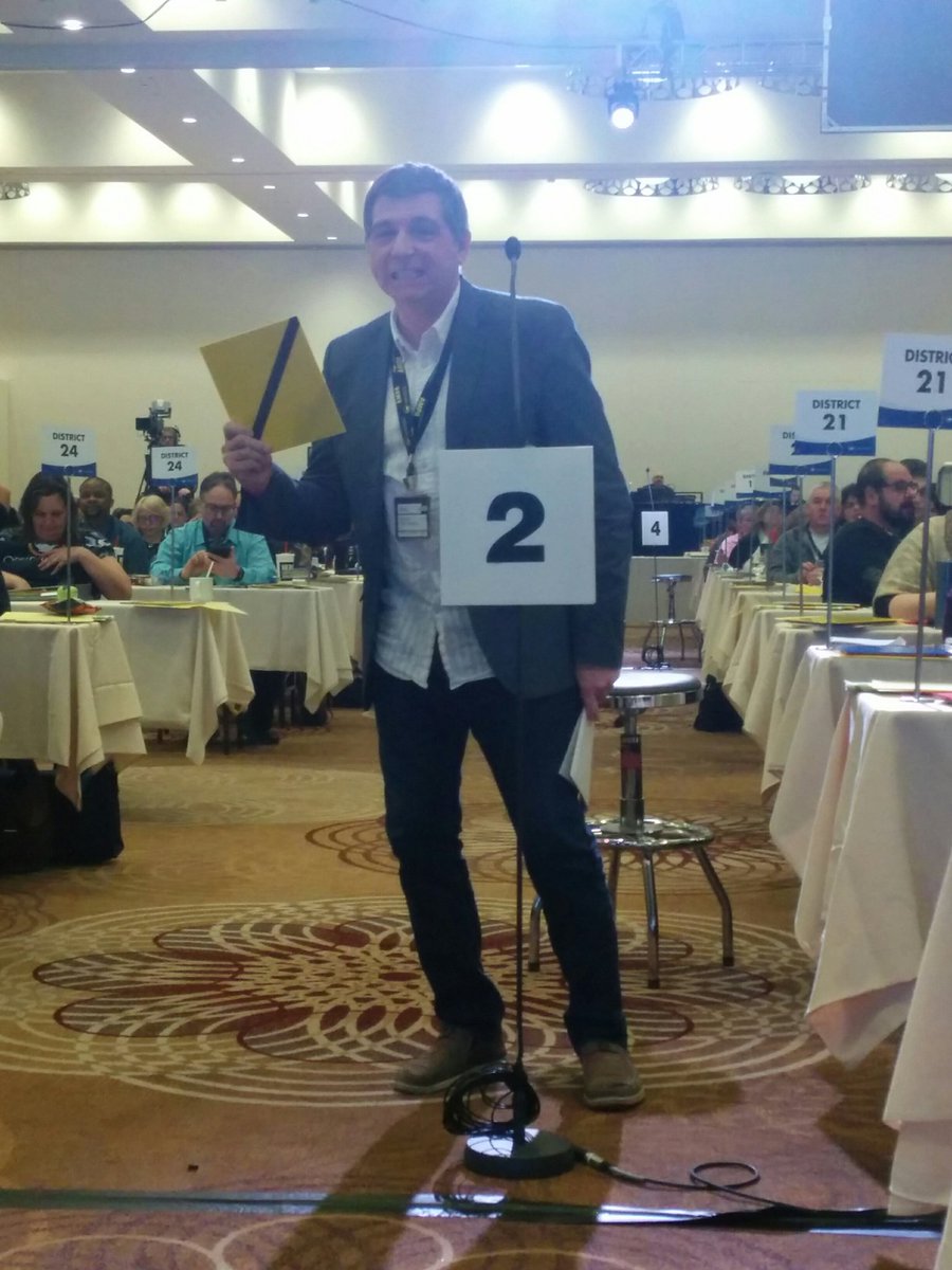 OSSTFD15's tweet photo. @OSSTFD15 at the mic. Environmental action and member education. #osstf #ampa16 https://t.co/KzCosJhBzE