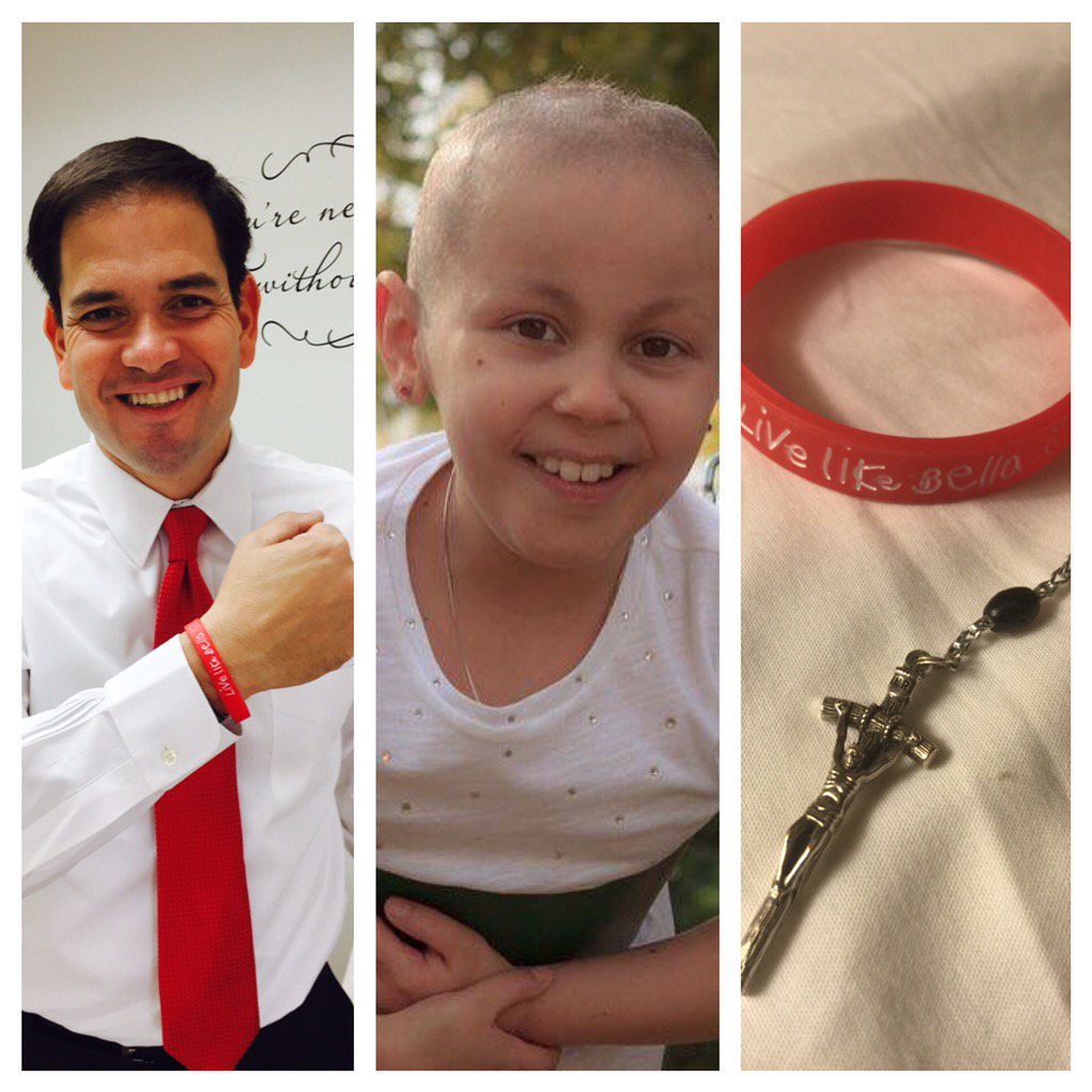Iamraymondrt's tweet photo. .@marcorubio helped my family try to save my #LiveLikeBella -cancer. Today I support/pray for him. #SuperTuesday https://t.co/WettQ5QY5B