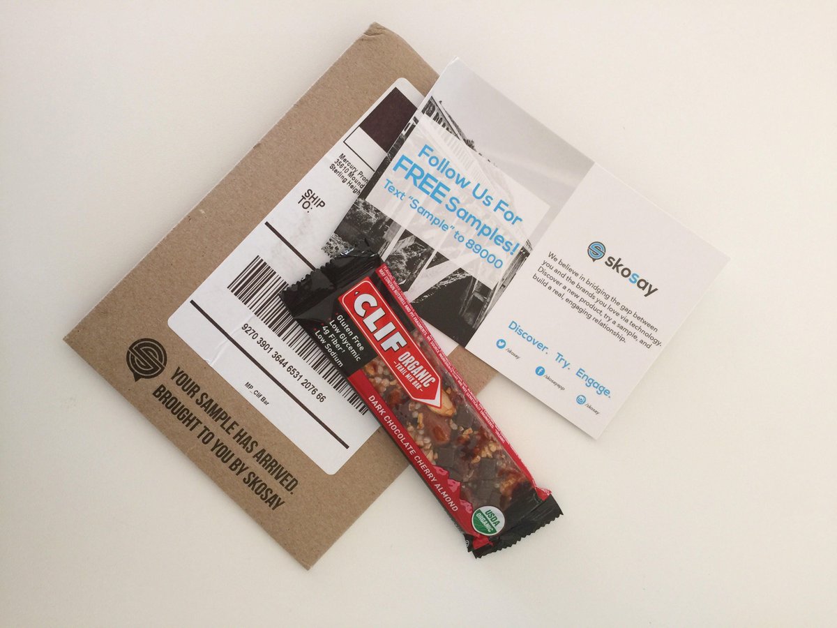 Thanks <a href="/ClifBar/">CLIF BAR</a> for whetting the appetite with this snack via <a href="/arkchallenge/">The ARK Challenge</a> alumni company <a href="/skosay/">Skosay</a> #aridea #startups