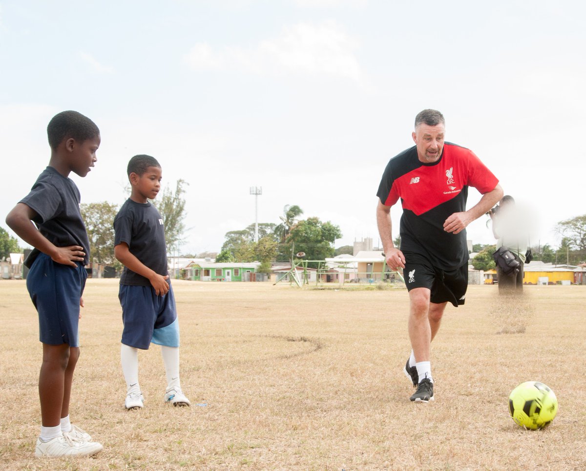 LFC's tweet photo. .@Ian_Rush9 and @Realaldo474 enjoy a coaching session with two local primary schools during their trip to @Barbados https://t.co/UIiuVcbomQ