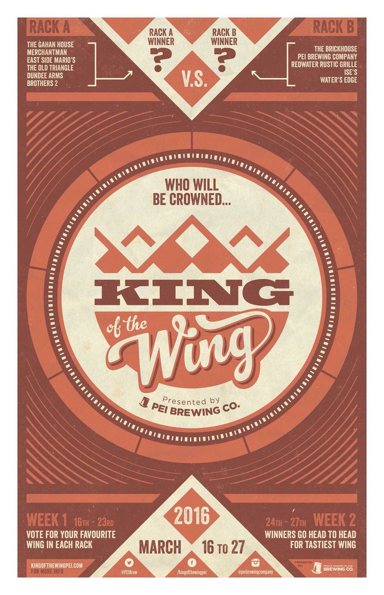PEIBrew's tweet photo. #kingofthewingpei starts tomorrow! Website is live with all the info - check it out! https://t.co/t7wI0VbdB1 https://t.co/O1sLYviiBx
