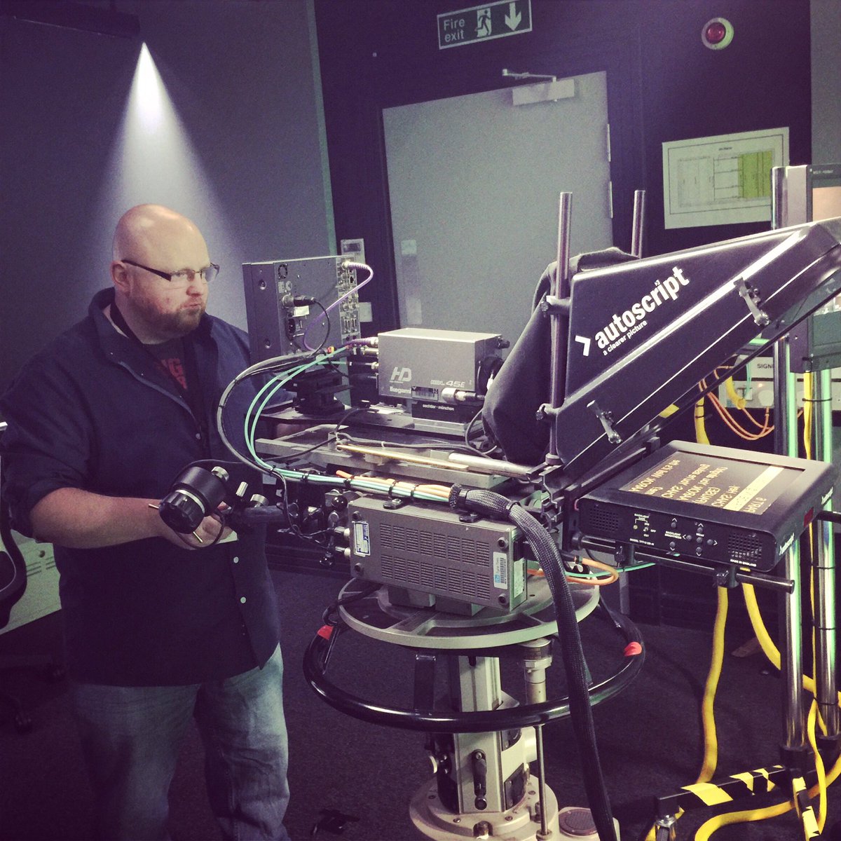signpostprod's tweet photo. Our Technical Production Specialist Dave is hard at work in the #ITVSignPost studio! #BSL #ASL #accessibility https://t.co/CU0KyKE3km