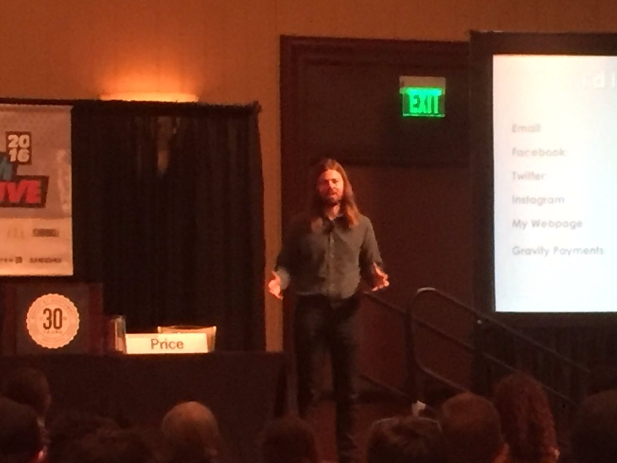Cesarrivas80's tweet photo. Remember the $70K minimum wage...@DanPriceSeattle speaking at #SXSW - he took a night job during the recession https://t.co/kRkbdBvpd3