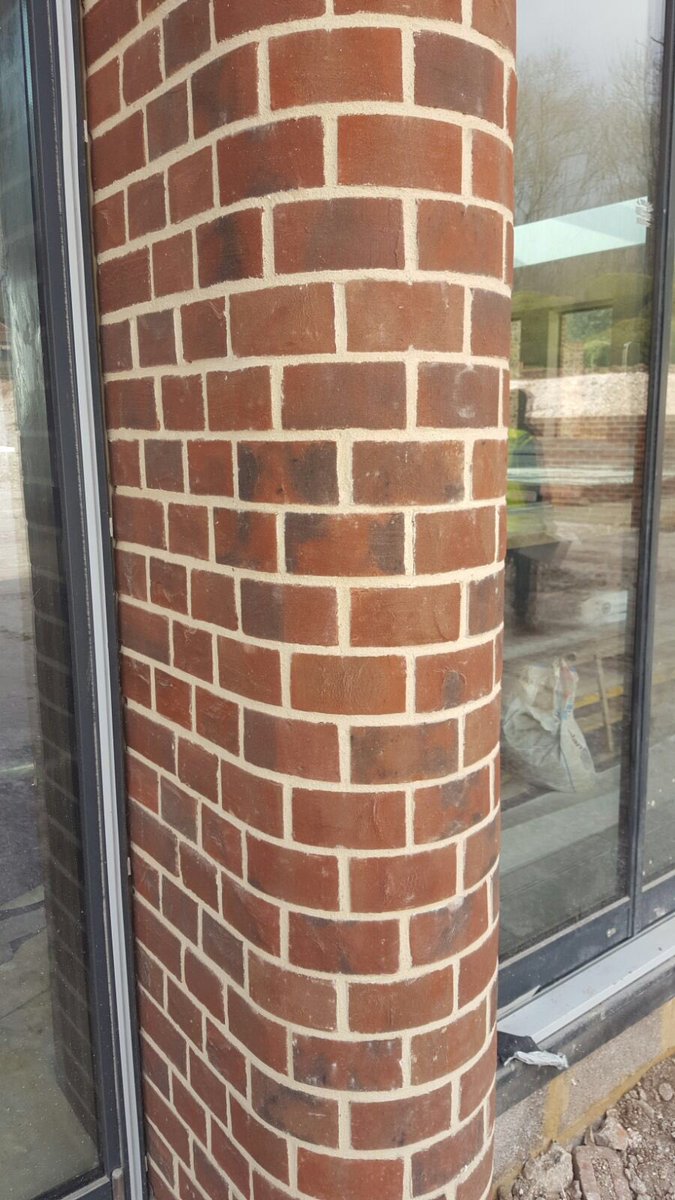 #AJBrickcutters Cut and re-faced radial bricks supplied by A.J Brick Cutters for piers looking good on site