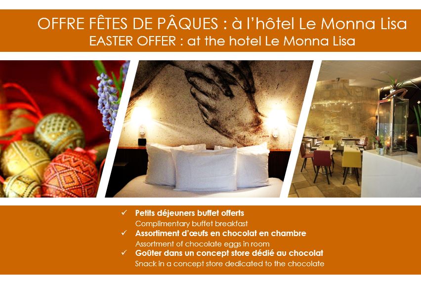 MonnaLisaParis's tweet photo. Profitez sans plus attendre de l'offre exceptionnelle : Fêtes de Pâques ! #LeMonnaLisa #InwoodHotels #Paques https://t.co/KlMttNaIvp