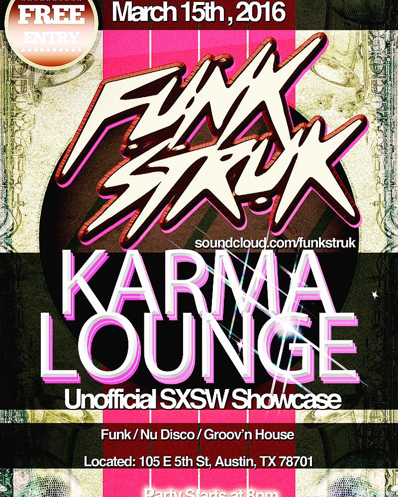 Tonight we are at Karma Lounge FREE PARTY! Starts at 8pm! <a href="/SXSWPartyList/">SXSW PartyList!</a> <a href="/sxswparty/">SxSW Party</a> @FreeatSXSW <a href="/FreeSXSW/">Free ATX Parties</a>