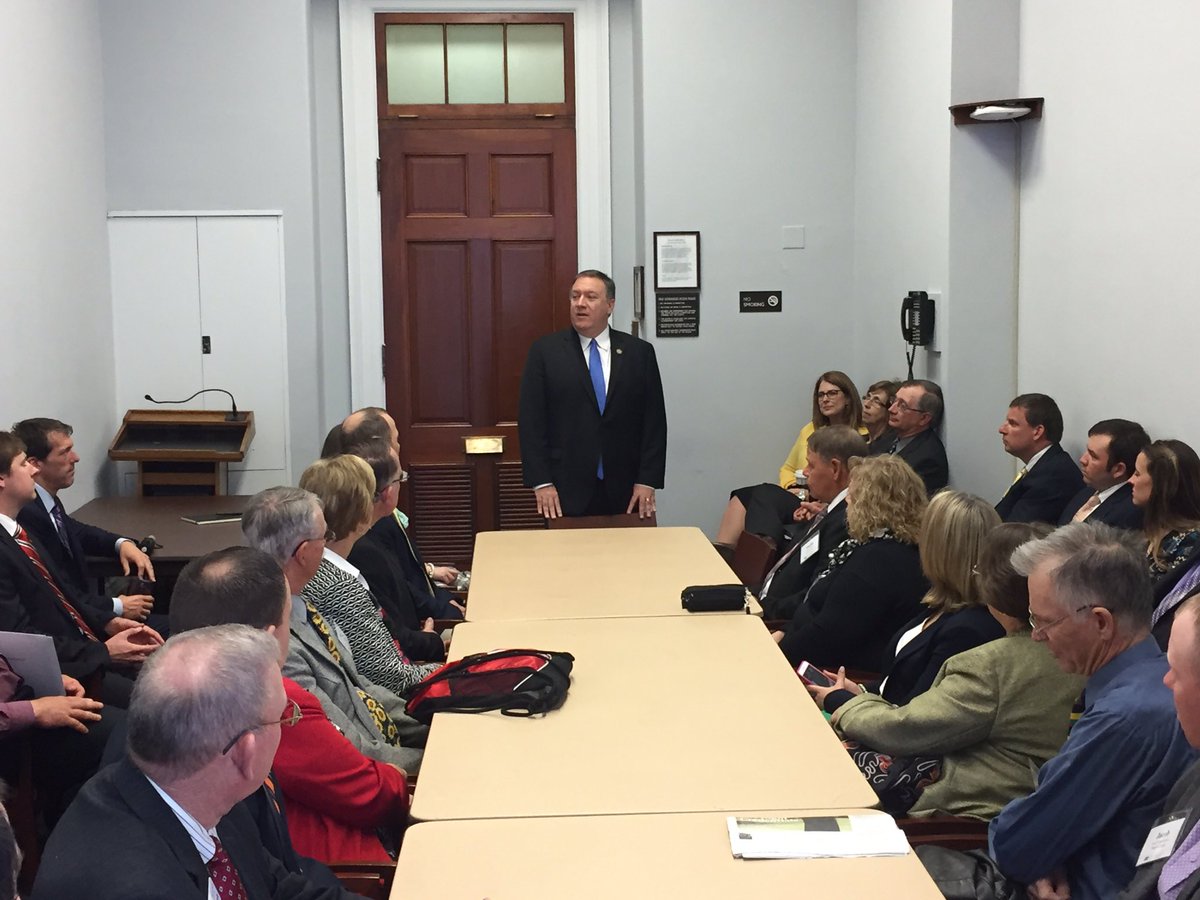 KSFarmBureau's tweet photo. Thank you @RepMikePompeo for meeting with our group today! #kfbleads https://t.co/GXWXDXTSW3