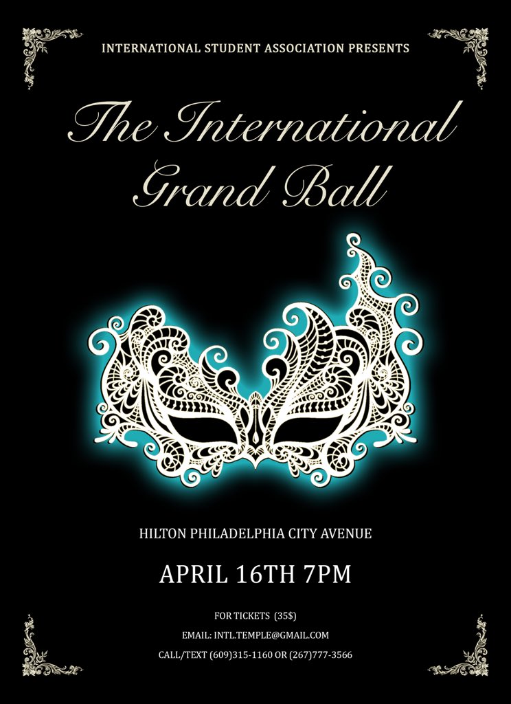 TempleISA's tweet image. Dear ISA Family,
The counting down of grand ball this year has started. Let's put on your mask and shine in the air.