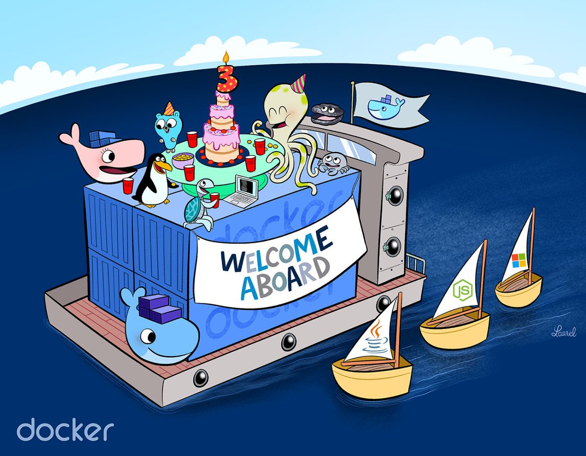 fpientka's tweet photo. @docker 3rd Birthday #dockerparty https://t.co/5ndo6CTSId