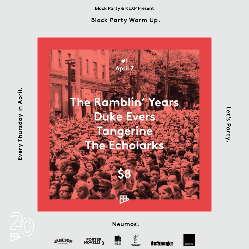 Block Party &amp; <a href="/kexp/">kexp</a> Present: Block Party Warm Up #1 ft. new #CHBP additions! 4/7 at <a href="/Neumos/">Neumos</a> bit.ly/21twQpW