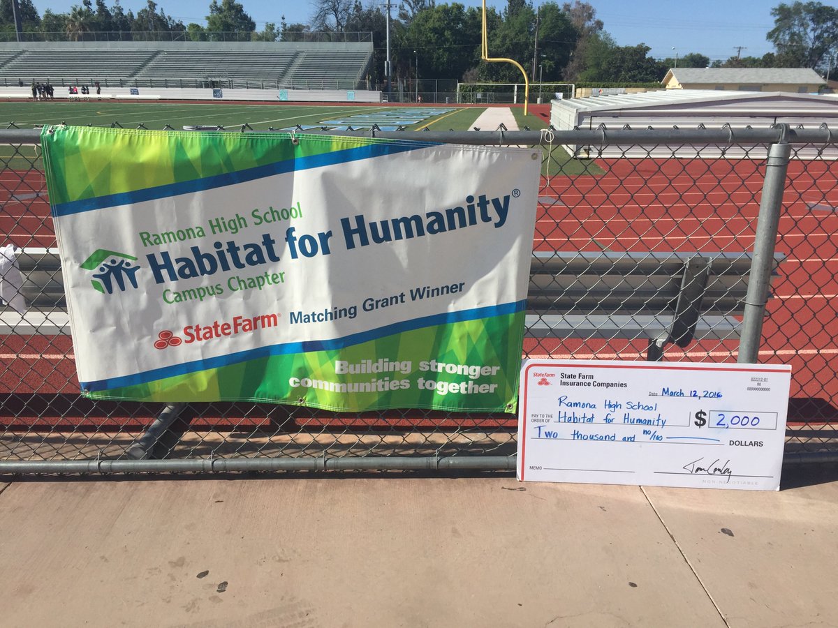 HFHRiverside's tweet photo. #ThankYou @StateFarm for believing in & supporting the students at Ramona HS in #Riverside! @SF_AdrianaG @SF_JordiO https://t.co/BwCwg2g5j0