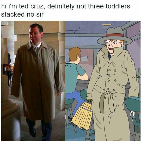 PintoTheBurrito's tweet photo. Nope, @TedCruz isn't suspicious at all... #SuperTuesday #TedCruz #PintoForPresident #PrimaryDay https://t.co/rFR3TE9z5O