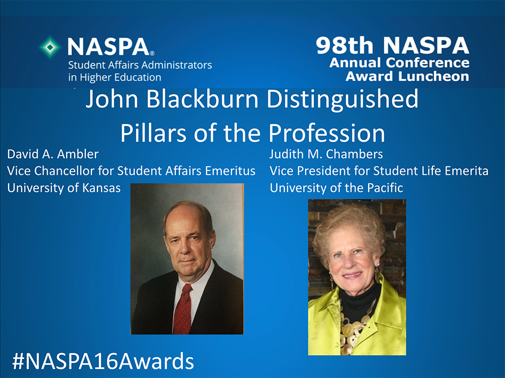 NASPAtweets's tweet photo. Finally, congrats to our @NASPAgives Pillars of the Profession #naspa16 #NASPA16awards (1/2) https://t.co/yYpbM2Gk6H