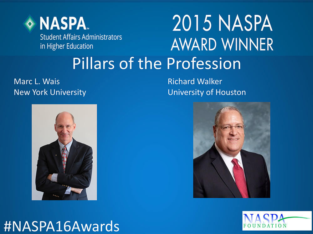NASPAtweets's tweet photo. Finally, congrats to our @NASPAgives Pillars of the Profession #naspa16 #NASPA16awards (1/2) https://t.co/yYpbM2Gk6H
