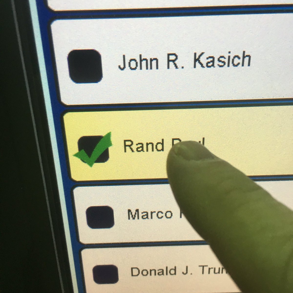 StephensonOhio's tweet photo. @RandPaul earned my vote. Thanks for being the only worthy candidate.
#StillRanding 
#StandWithRand https://t.co/OcdLtfsWfD