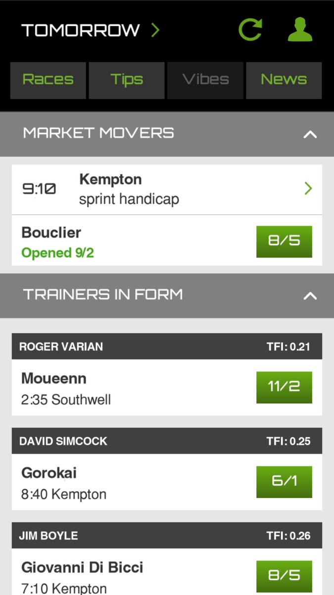 We have updated the app yet again to give you Market Movers, Trainers In Form and Horses To Follow. Upgrade now!