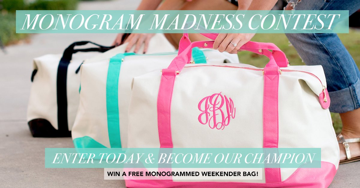 UnitedMonograms's tweet photo. Enter our #MonogramMadness contest to win a FREE weekender bag!๐๐๐
https://t.co/KnGVGu29Gh https://t.co/EZJX5GdSVs