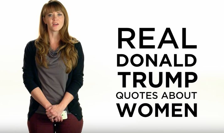 Writing_Destiny's tweet image. In new campaign ad, women simply read #GOPFrontRunner's exact quotes about women nyti.ms/1V9I0Ap #NeverTrump