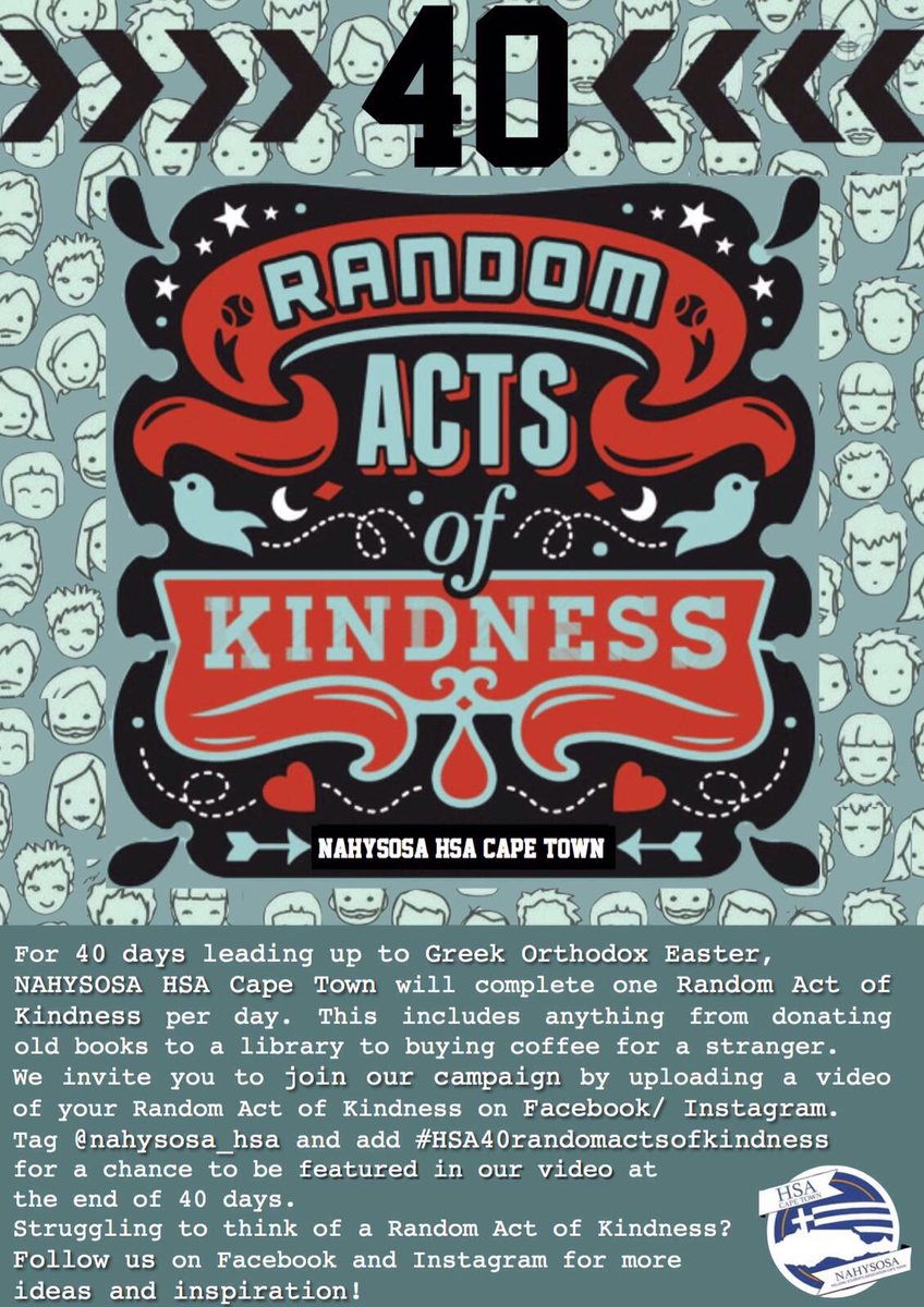 Tweet us with your #hsa40randomactsofkindness and make someone's day🐣
