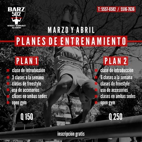 Barz502's tweet photo. Aqui les presentamos los Planes de Entrenamiento que ofrecemos! Te esperamos en la La Bodega y Campo Marte https://t.co/YdnB7Oo3Tb