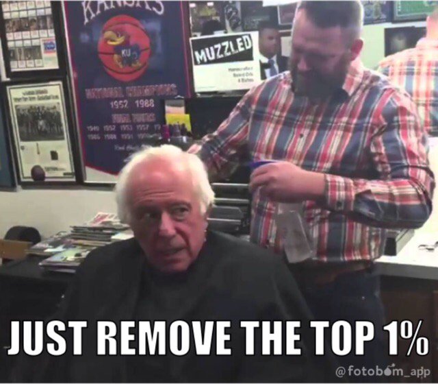 Fotobom_App's tweet photo. Does he have a top 1% to remove? #feelthebern #fotobom https://t.co/NbSoivHmhx