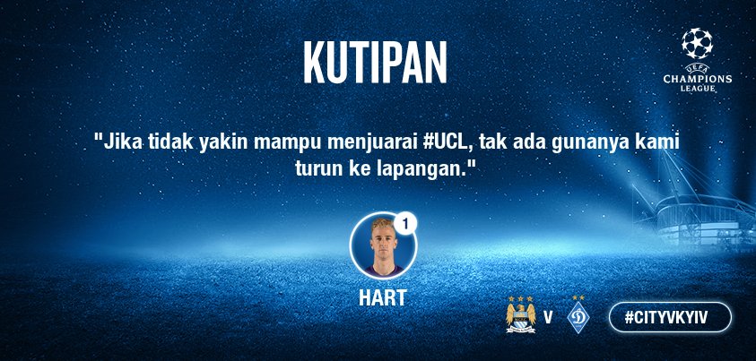 mancityIndo's tweet photo. Motivasi dari bang Joe Hart jelang laga #dukungcityvkyiv https://t.co/JAhWWKNP4K