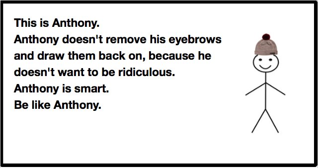 ashalbs's tweet photo. Just darn ridiculous #BeLikeAnthony https://t.co/LZS9zauUYr