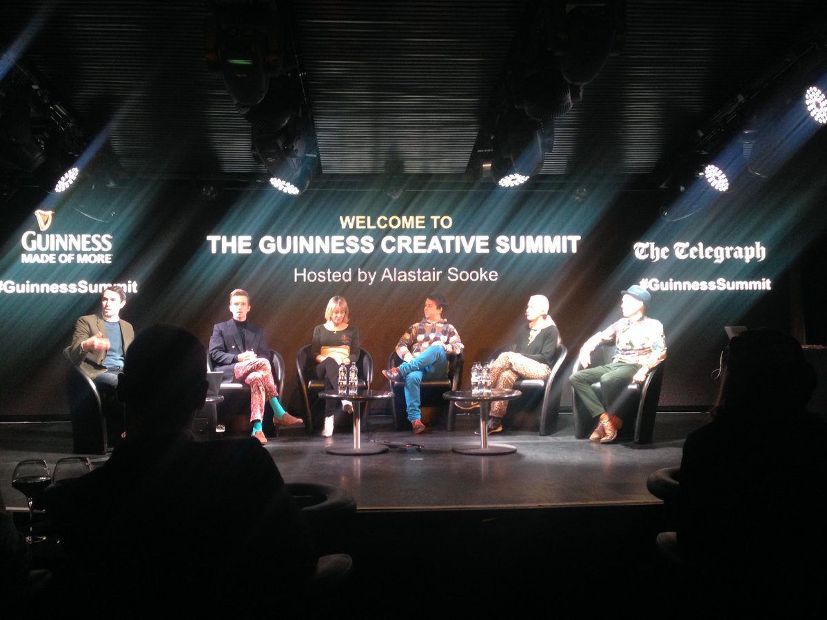 LCFLondon's tweet photo. The #GuinnessSummit panel are discussing their creative heroes #CreativeBravery. https://t.co/5BDOoW8wca