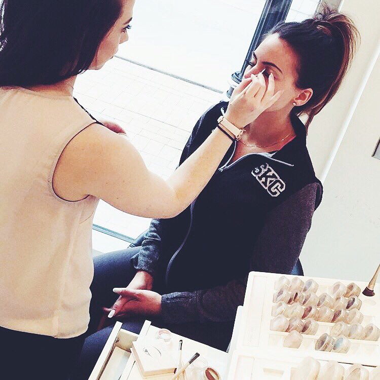 Always love having @kaciemcdonnell of @41actionnews in for an afternoon of beauty. Makeup by #PoshKC's Grace.