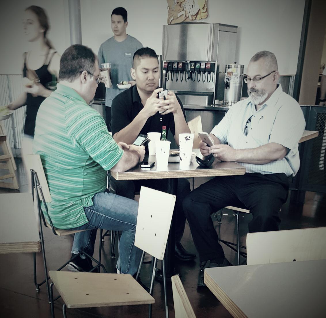 tonycousins's tweet image. What lunch with your coworkers looks like now... #TechBetter?