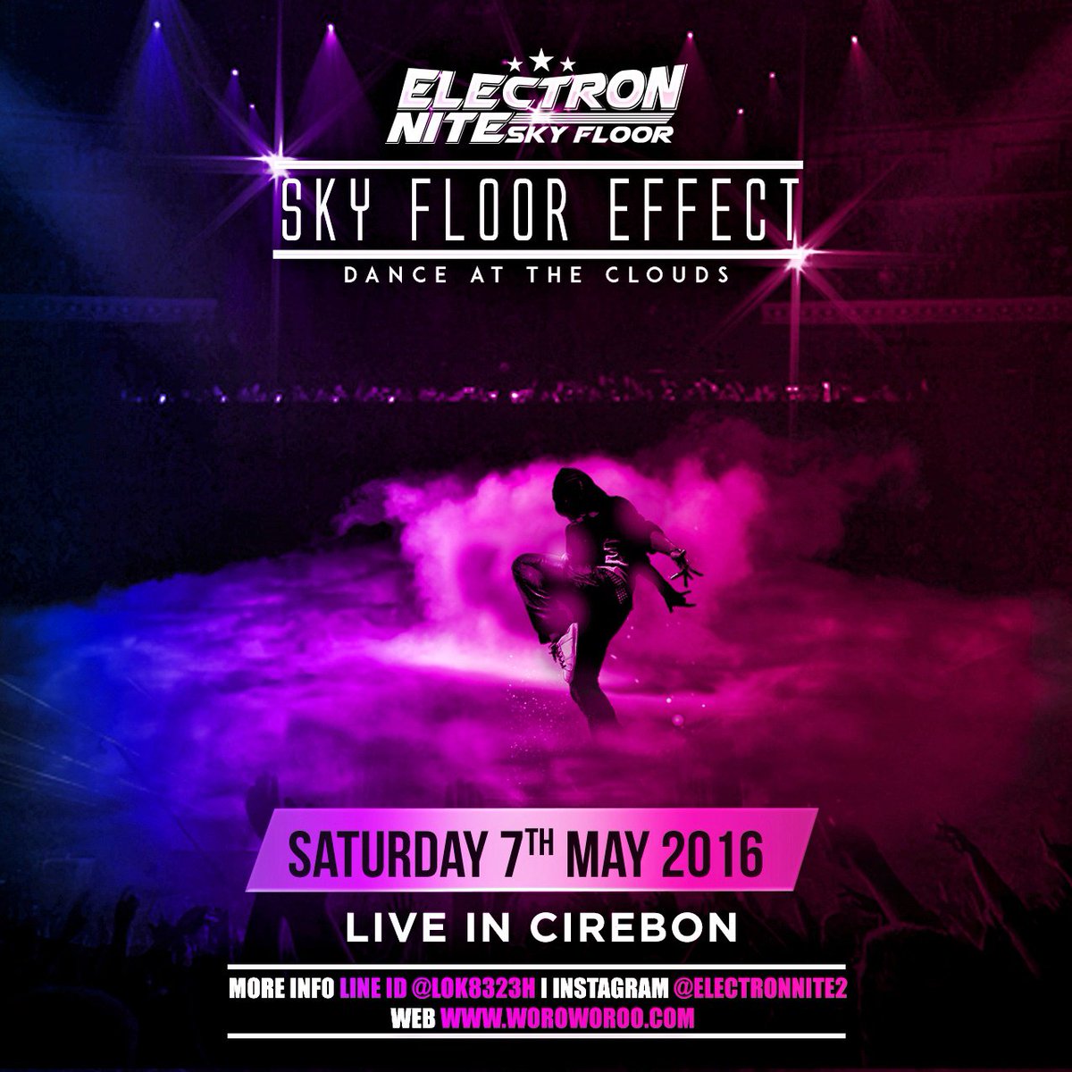Fun RUn malam &amp; Dance Floor bertebaran awan buatan. Cuma di ELECTRON NITE RUN #Part2 'SKY FLOOR EFFECT' 07 Mei 2016