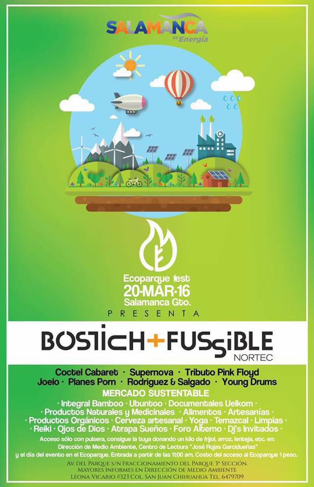 EcoParqueFest's tweet photo. Este 20 Marzo 2016 
#Ecoparquefest16 
#Nortec #Artistaslocales #Bamboo #Talleres #Conciencia #Salamanca #Energia https://t.co/DvJgoelDP8