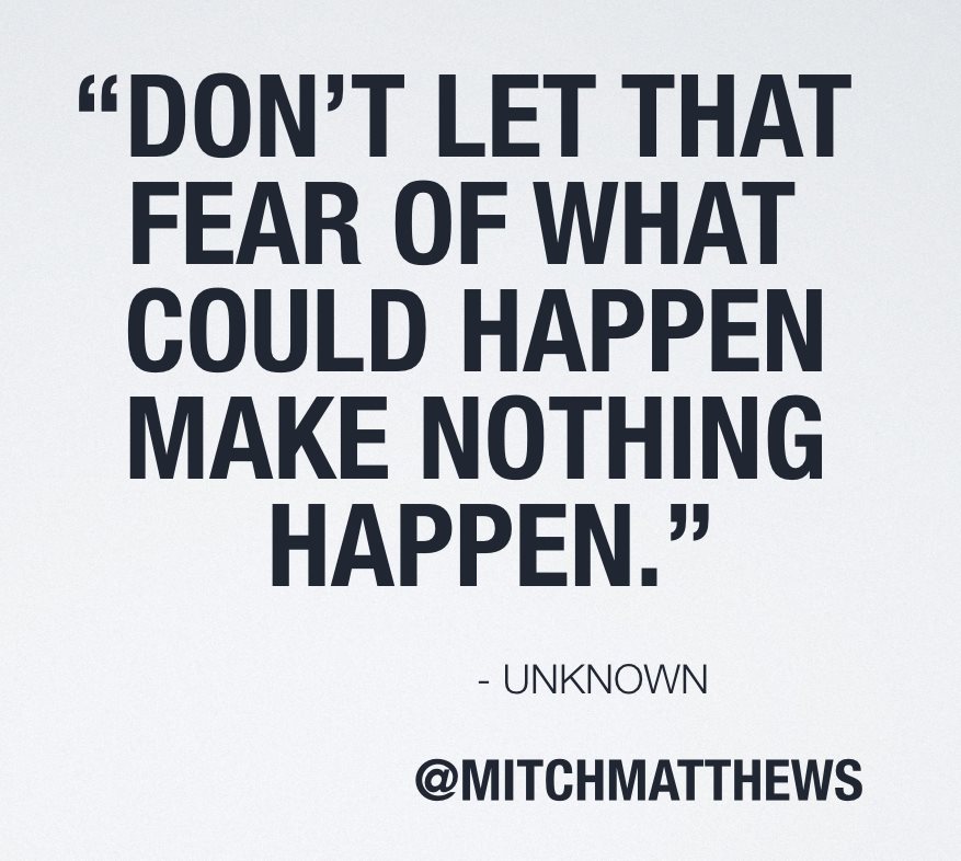 myOnCampusChef's tweet photo. "Don't let the fear of what could happen, make nothing happen." - Unknown https://t.co/2Qg89pt6x3
