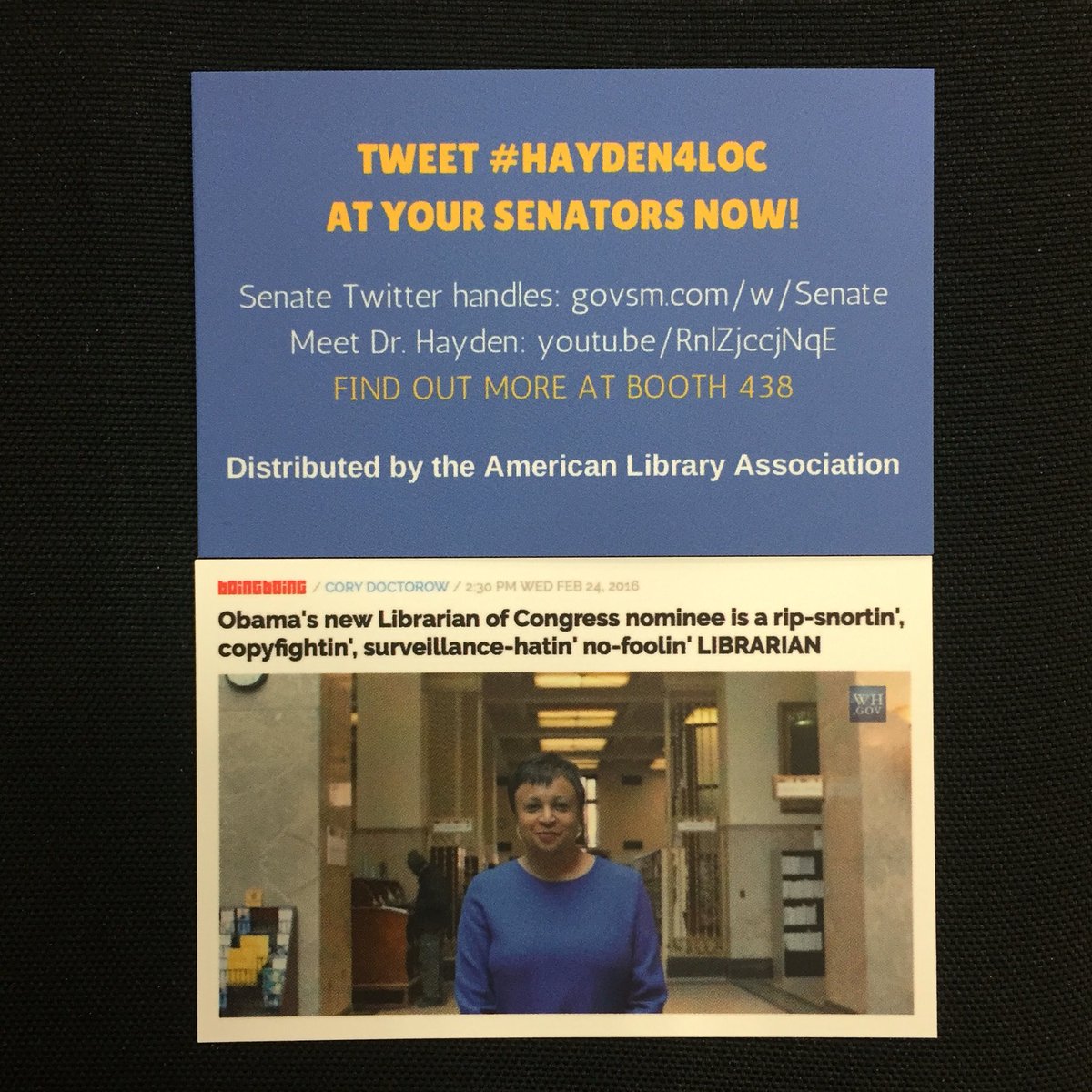 mel_gooch's tweet image. Please tweet at your senators in support of Dr.Hayden for Librarian of Congress! #hayden4loc #sxsw #liblove