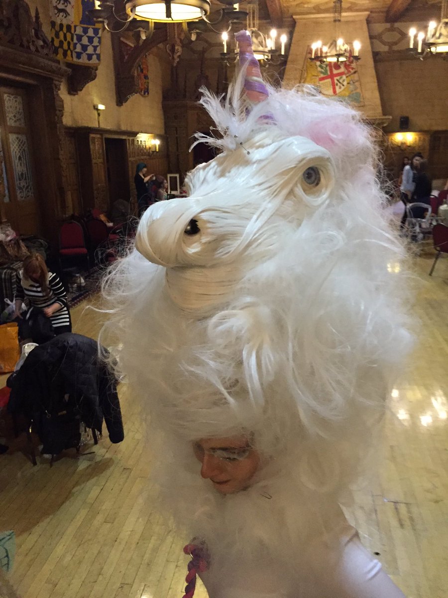 oneasalonteam's tweet photo. Blackpool hairdressing competitions, Creative Fantasy All made out of hair The Last Unicorn #hair #creativeFantasy https://t.co/FyDxlVWVB4