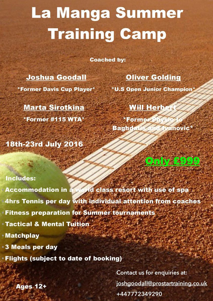 touchtennis's tweet image. Ever wanted to be coached by a former @usopen Jr Champion? Or an ex Davis Cup player? Here's your shot @LaMangaClub