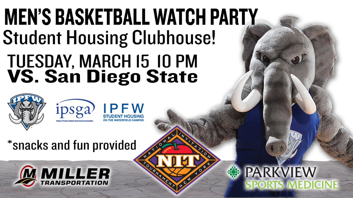 MastodonMBB's tweet photo. .@IPFWHousing is going up on a Tuesday! Don't miss the #IPFWmbb watch party for tonight's NIT game at SDSU! #GoDons https://t.co/Ygo1ABda00