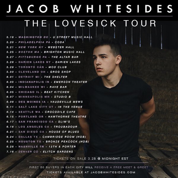 THE LOVESICK TOUR • Tickets on sale in 10 days, where am I seeing you?!