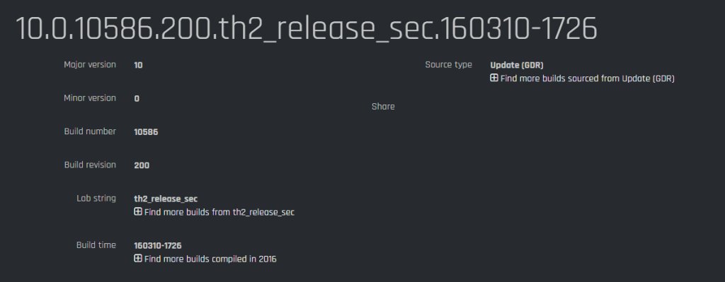 wp8hub's tweet photo. Windows 10 Mobile TH2 Build 10.0.1586.200 has been spotted on BuildFeed #Build10.0.1586.200… https://t.co/urq7j0B10z https://t.co/oxeeUi34lZ