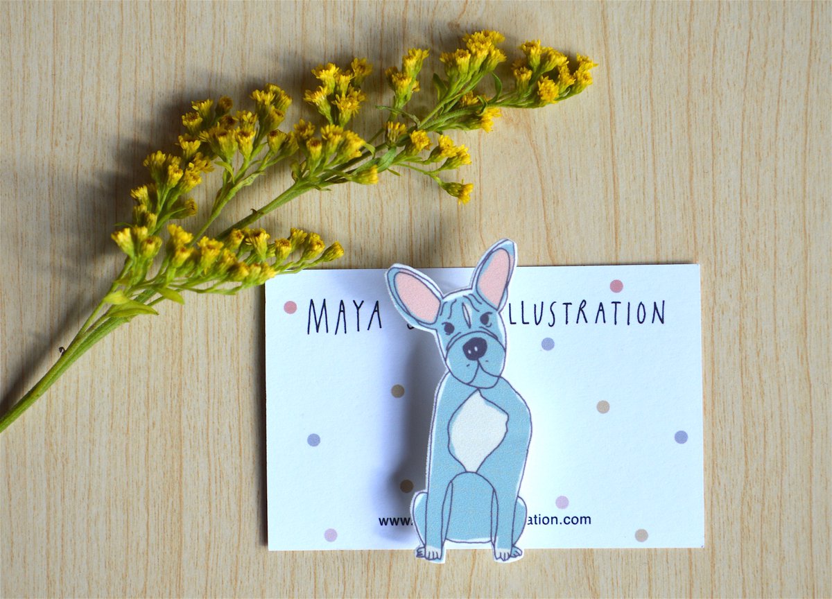 mtjillustration's tweet photo. French Bulldog brooch FOR SALE on my Etsy shop now! :) https://t.co/xSdWVWdykY https://t.co/PZXD4UQxMY