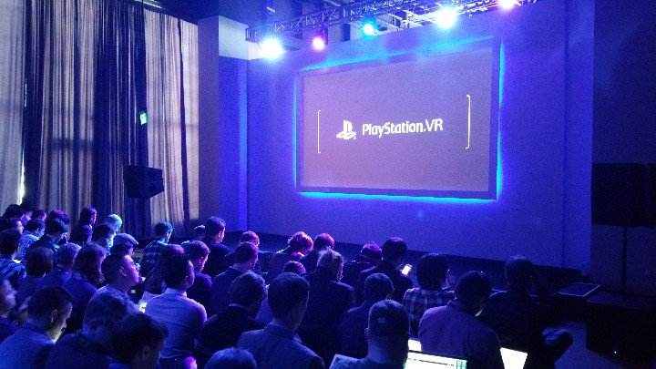 RtoVR's tweet photo. Sony's PlayStation VR press event starting right now! Join us on the liveblog: https://t.co/WUUQb1vZEw https://t.co/HCoyKi8HPU