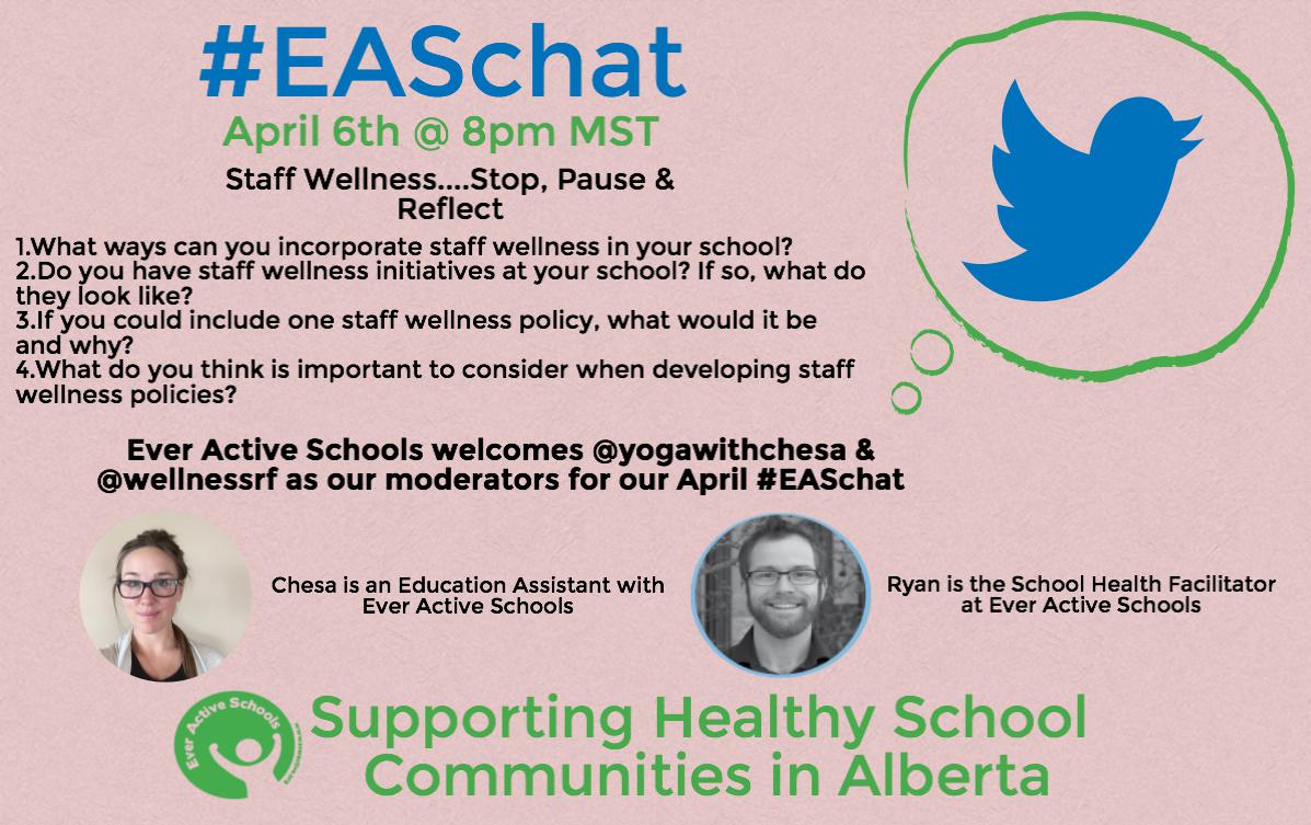wellnessrf's tweet image. Mark your calendars 4 Apr 6th! the @EverActiveAB #EASchat is coming up fast! Tune in 2 chat with @yogawithchesa