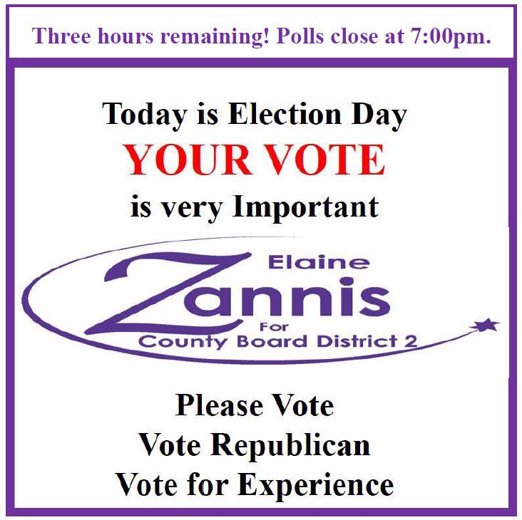 Make sure to get out and #vote today for Zannis in #dupage county